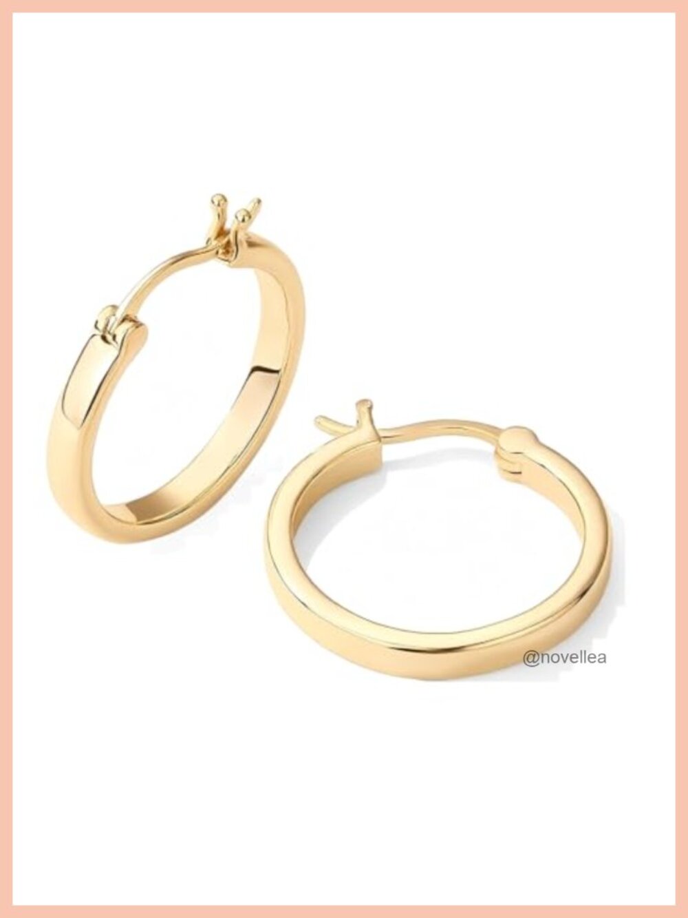14K Gold Plated Square Tube Hoop Earrings Hypoallergenic Women